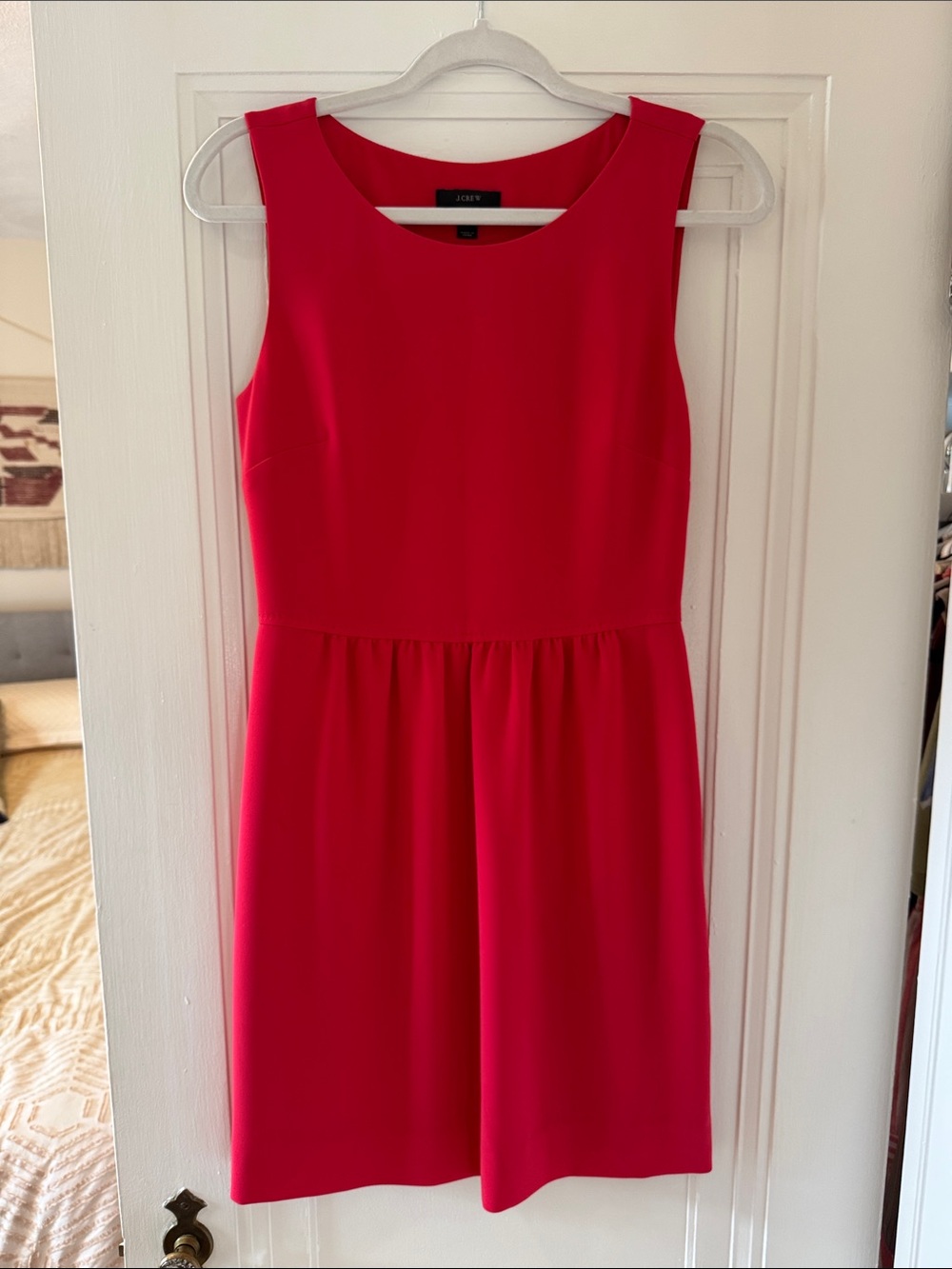 J. Crew Sleeveless Bright Pink Fit-and-Flare Dress